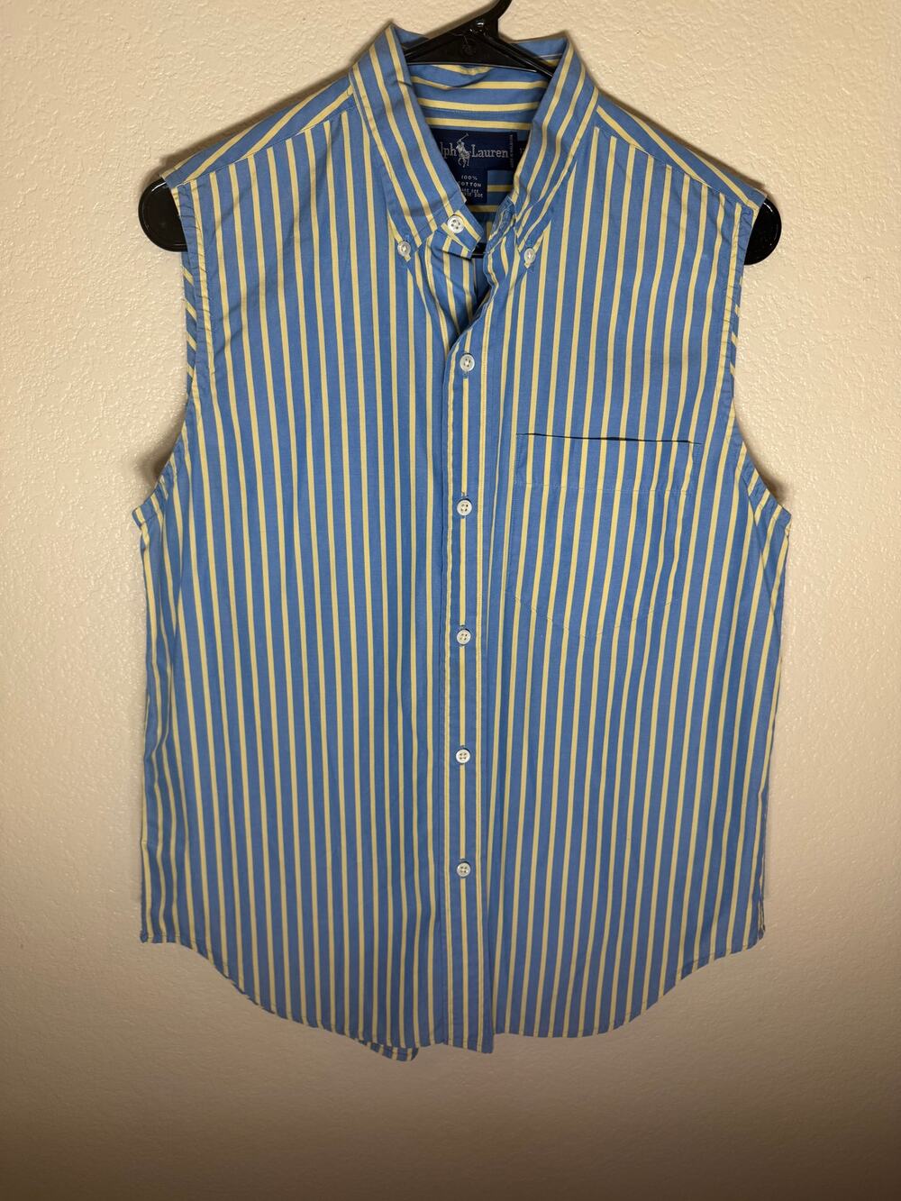 Ralph Lauren Women's Size 12 Sleeveless Striped Button Down Shirt